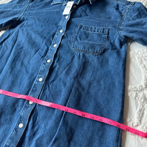 Ann Taylor Classic Denim Shirt Dress Size Small Long sleeves with button cuffs. - Picture 7 of 9